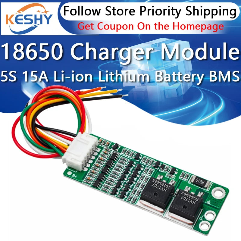 1-10PCS 5S 15A Li-ion Lithium Battery BMS 18650 Charger module Protection Board 18V 21V Cell Protection Circuit charging board
