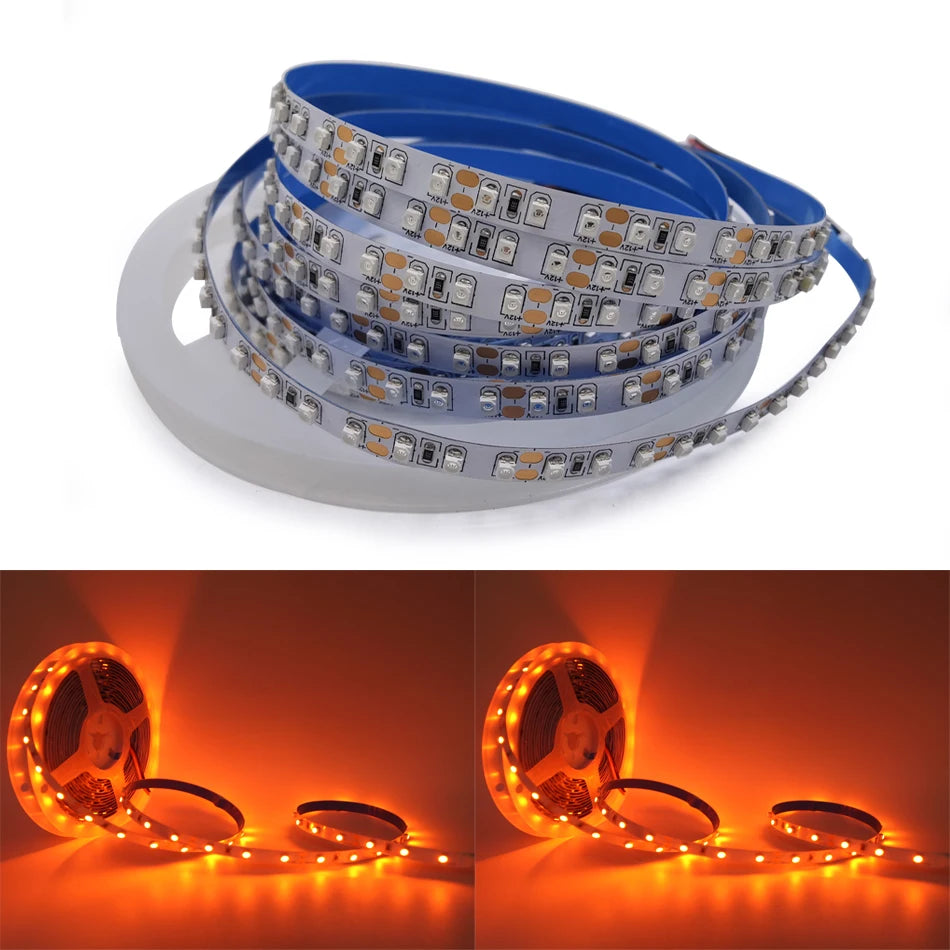 3528 Orange led strip light 2835 DC12V 120LEDs/m 8mm PCB Flexible Tape light stirp 600LEDs Tira Home Decor Lamp Car Lamp  1m/5m