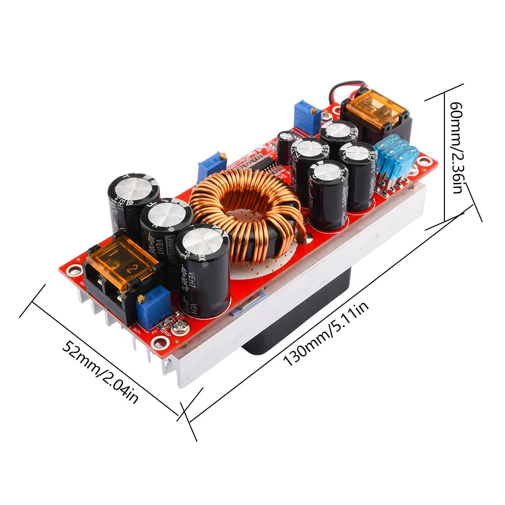 1200/1500/1800W 20/30/40A DC-DC Boost Converter Step Up Power Supply Module 10-60V to 12-90V Adjustable Voltage Charger