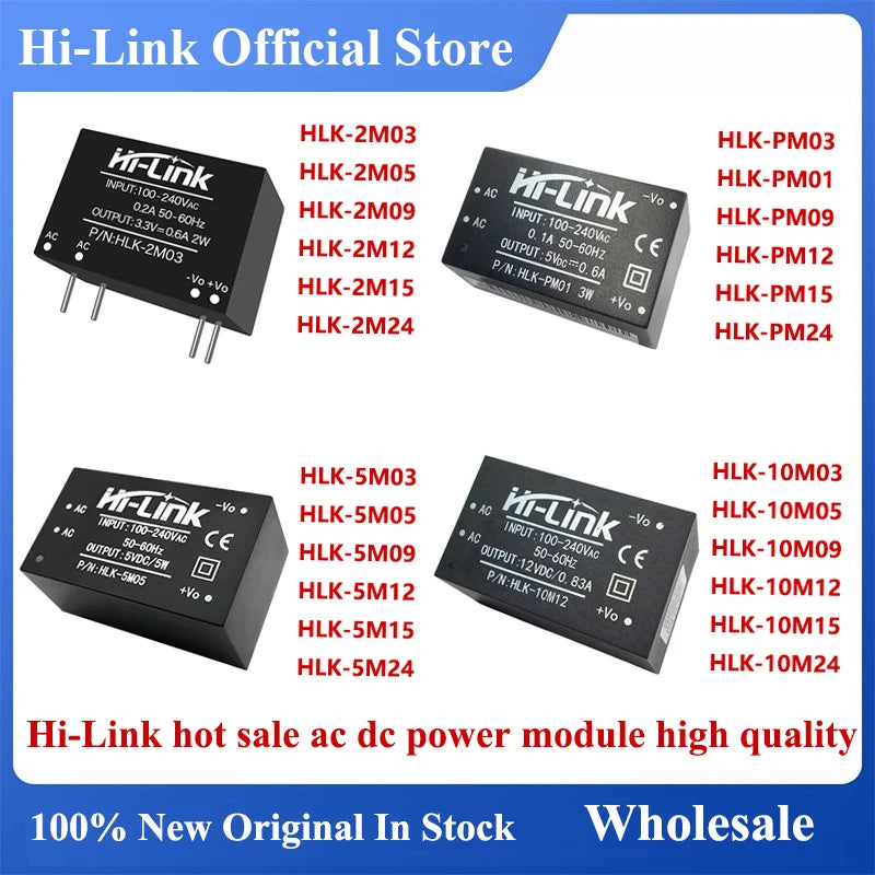 Hilink 3W 5W 10W 220V 240V 5V 12V 24V AC DC Converter HLK-PM01 NewOriginal Power Supply Module PM12 3M05B 3M05C 3M12C 5M05 10M05