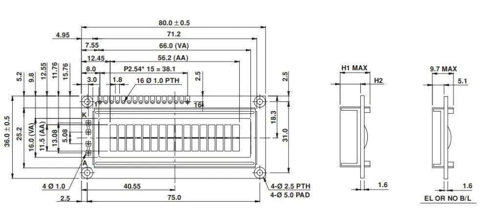 LCD 1602 Blue Screen 5V Character LCD Display Module Blue Blacklight New 16X2 for Arduino