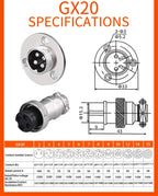 5/10 Sets GX12 GX16 GX20 Flange Butting Type Aviation Plug &Socket 2/3/4/5/6/7/8/9/10/12/14/15 Pin Male&Femal Connectors Coppe
