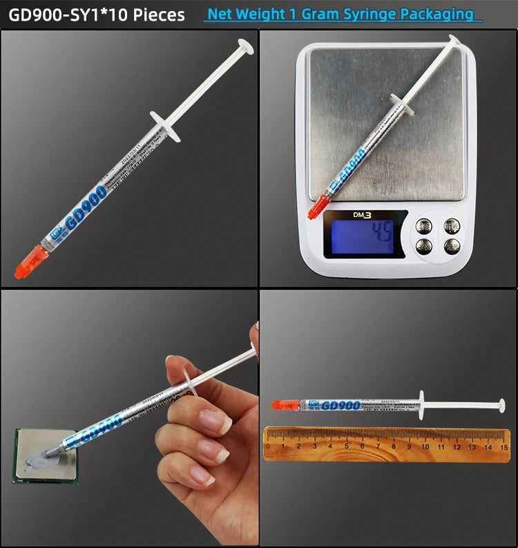 Net Weight 1/3/7/15/30 Grams Gray GD900 Thermal Conductive Grease Paste Plaster Heat Sink Commpound for CPU LED SSY BAS BR BX CB