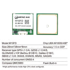 QUESCAN Ublox M10 M9 10Hz GPS Module GNSS Galileo BeiDou GLONASS QZSS SBAS ESP32 Arduino STM32 NMEA GPS Receiver ublox10 ublox9