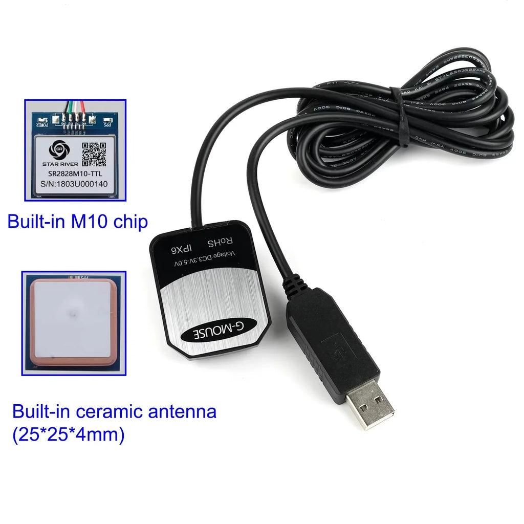 New M10 G-MOUSE GPS Module - UBX-M10050-KB Chip, Multi-Constellation Tracking, High Sensitivity for Car & Boat Navigation