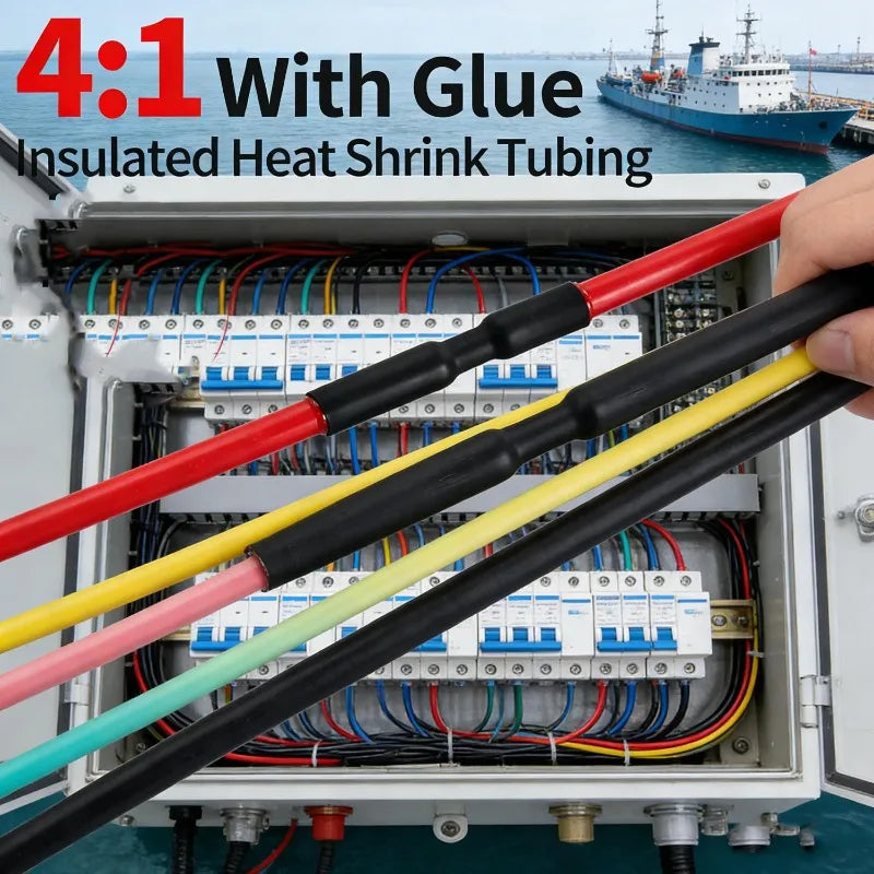 4:1 Heat Shrink Tubing Dual Wall Adhesive Lined Tube Waterproof Wire Cable Insulation Sleeve Thermal Shrinkable Cable Protector