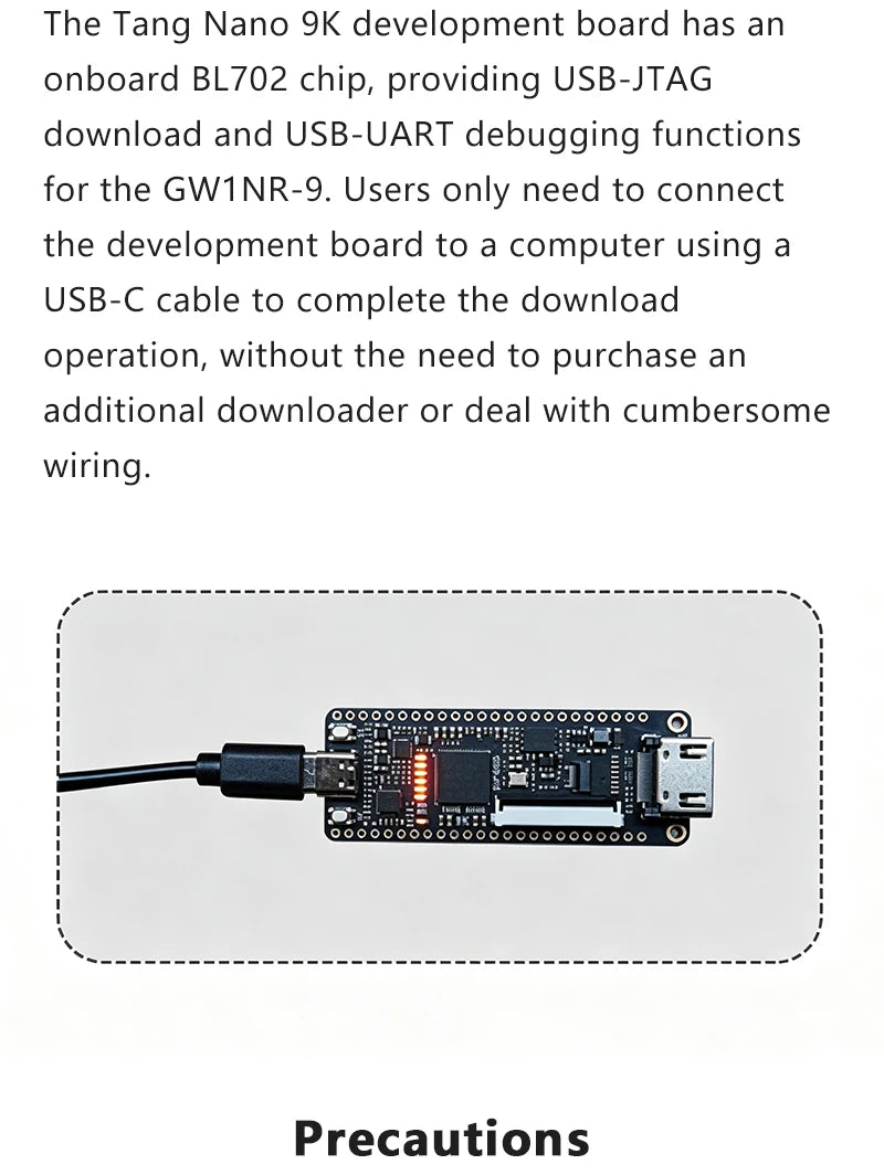 Tang Nano 9K FPGA Development Board GOWIN GW1NR-9 Chip Support RISC-V PicoRV Soft Core HDMI Output Breadboard