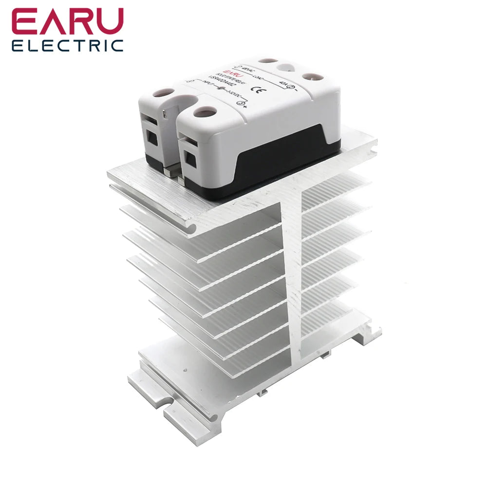 SSR-10DA SSR-40DA SSR 25A 60A 80A 100A 120A Three Phase SSR Solid State Relay DC Control AC 480V 5-32V Input Aluminum Heatsink