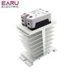 SSR-10DA SSR-40DA SSR 25A 60A 80A 100A 120A Three Phase SSR Solid State Relay DC Control AC 480V 5-32V Input Aluminum Heatsink