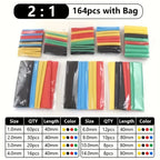 127-750pcs Multi size heat shrink tubing kit - universal, 2:1 shrink, high temperature resistant, insulated tubing with box