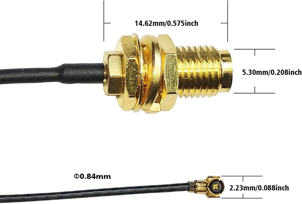 UFL To SMA M.2 NGFF U.FL To RP-SMA Female MHF4 I-P-X-4 I-P-E-X-4  Connector Pigtail Antenna Extension Cable (15cm (2 Pcs))