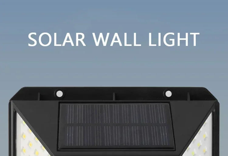1-4PCS Solar LED Wall Light,100 LED Outdoor Motion Sensor Lights Waterproof Solar Wall Lamp for Garden Fence Yard Pathway Stairs
