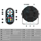 U'King 2PCS Party Light Par Light 36 LEDs RGB DMX Stage Effect Lighting Stage Flat Par Lighting DJ Lights Disco Lights Wedding