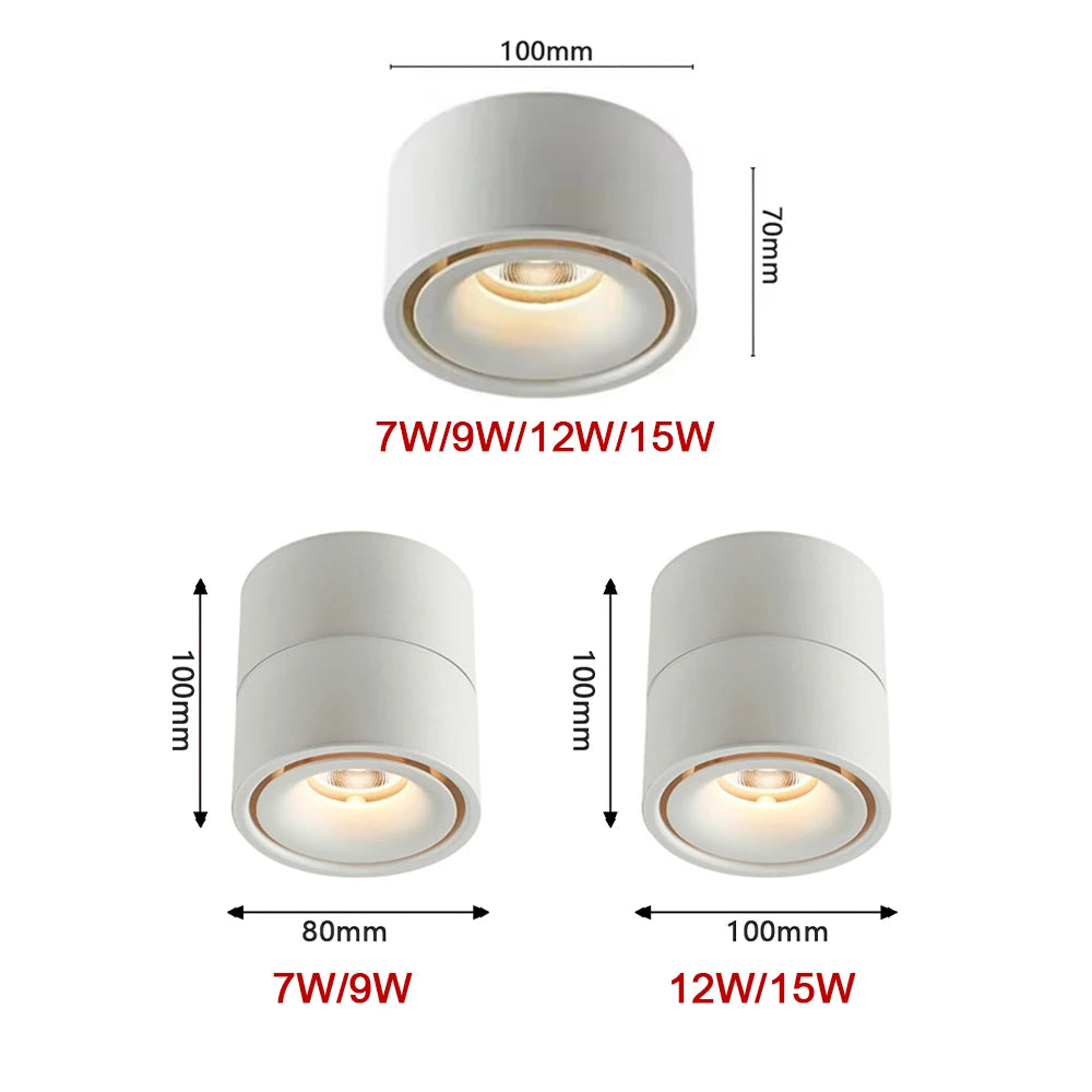LED Surface Mounted Ceiling Light, 3CCT TUYA Bluetooth/Zigbee Matter Smart Spotlight Dimmable AC110V 220V Indoor Lighting