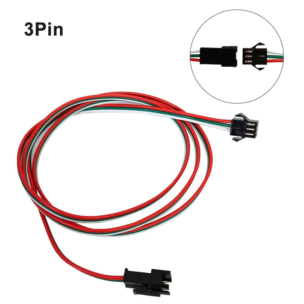 2Pin 3Pin 4Pin Male Female Extension Cable 0.5m 1m 2m Electric Wire JST Plug Connector Cable For WS2811 WS2812 WS2813 LED Strip
