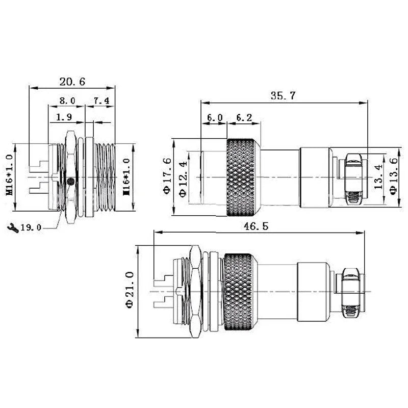 1PCS GX16 Even Joint waterproof aviation plug 2/3/4/5/6/7/8/9/10 pin sensor encoder connector welded connector socket