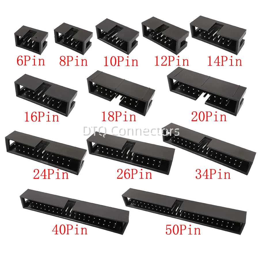 10-50Pcs DC3 IDC JTAG Socket 6-50Pin Male Header Connector 2.54mm Pitch Straight Needle DC3 ISP Double-spaced 2*6-50P DC3 Header