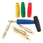 5PCS 4mm Plugs Gold Plated Musical Speaker Cable Wire Pin Banana Plug Connectors Red Black Blue Green Yellow