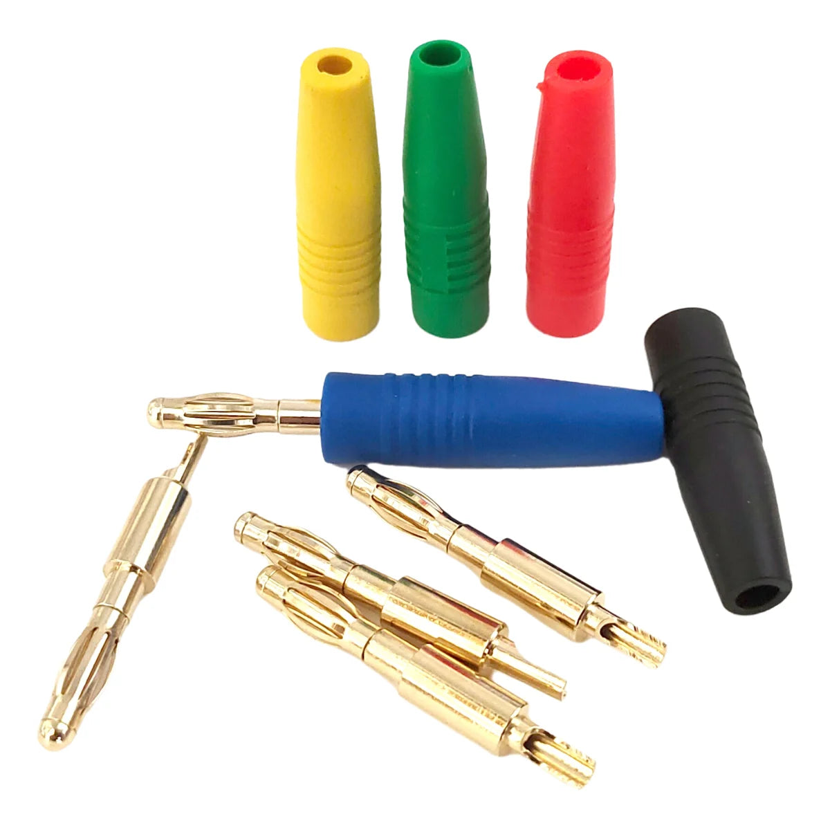 5PCS 4mm Plugs Gold Plated Musical Speaker Cable Wire Pin Banana Plug Connectors Red Black Blue Green Yellow