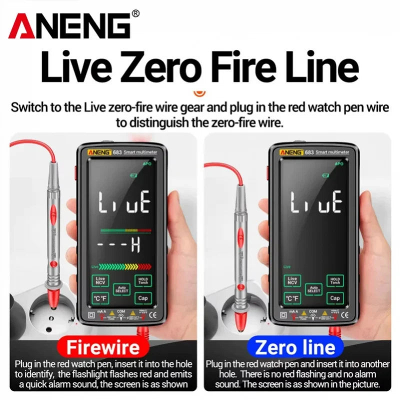 ANENG 683 Smart Multimeter High-end Touch Rechargeable Multimetro Test Multitester 6000 Counts AC/DC Voltage Tester Current Tool