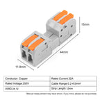 5PCS Male Female Docking Electrical Wire Connector Quick Universal Plug-in Type Butt Conductor Wiring Terminal Block With Lever