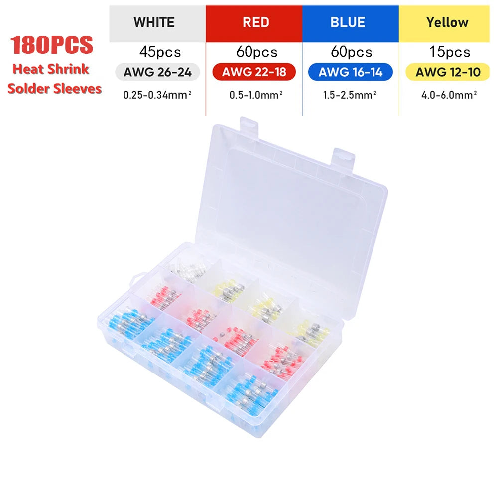 50-800PCS Solder Seal Wire Connectors Heat Shrink Solder Connectors Insulated Waterproof  Electrical Solder Butt Connectors