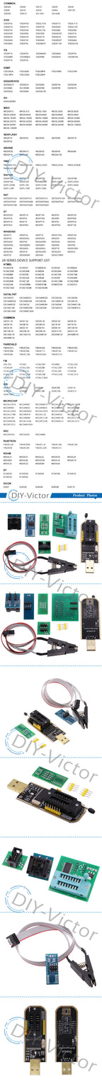 CH341 USB programmer with SOP8 SOP8 SOP Test Clip IC socket programer support many 24/25XX SPI flash EEPROM chip