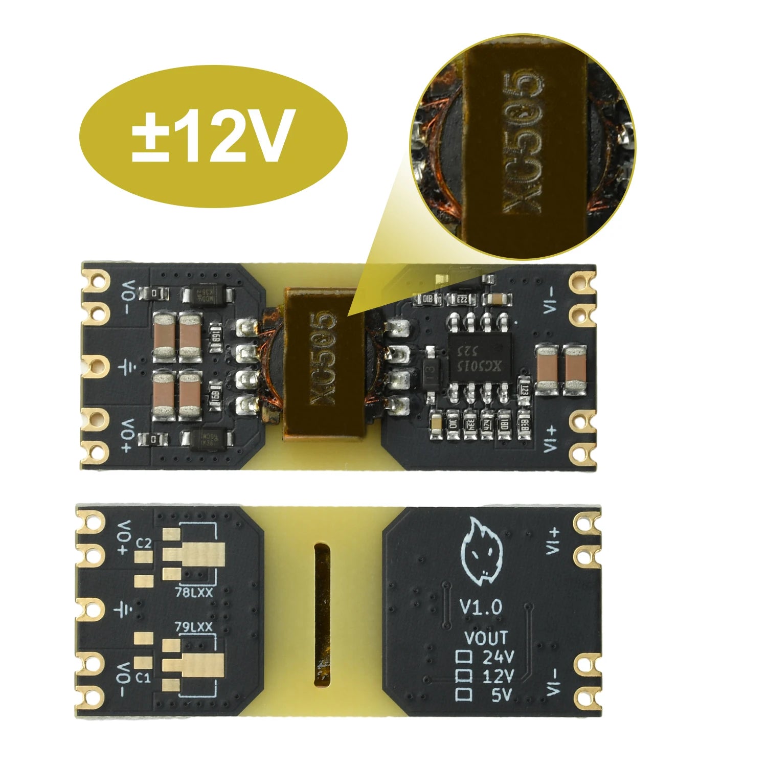 XC5015 DC-DC 9-42V to ±5V/±12V Positive and Negative Dual-Power Step-Down Module Isolated Wide-Voltage Power Supply Module