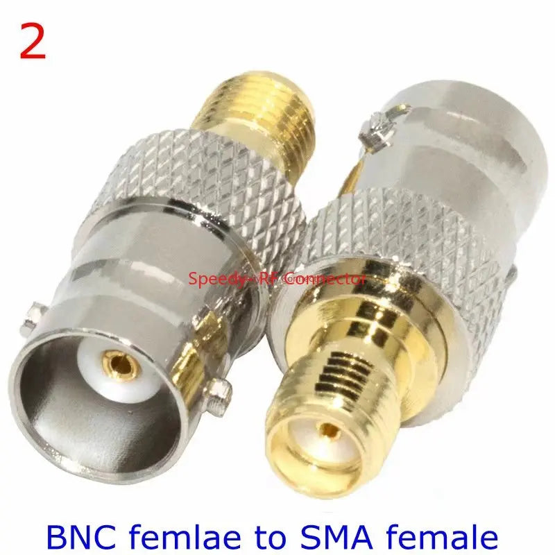 2Pcs/lot Q9 BNC To SMA Disc Male Female Connector SMA To BNC Disc Walkie-talkie Hand Station Coaxial Adapter Fast Delivery Brass