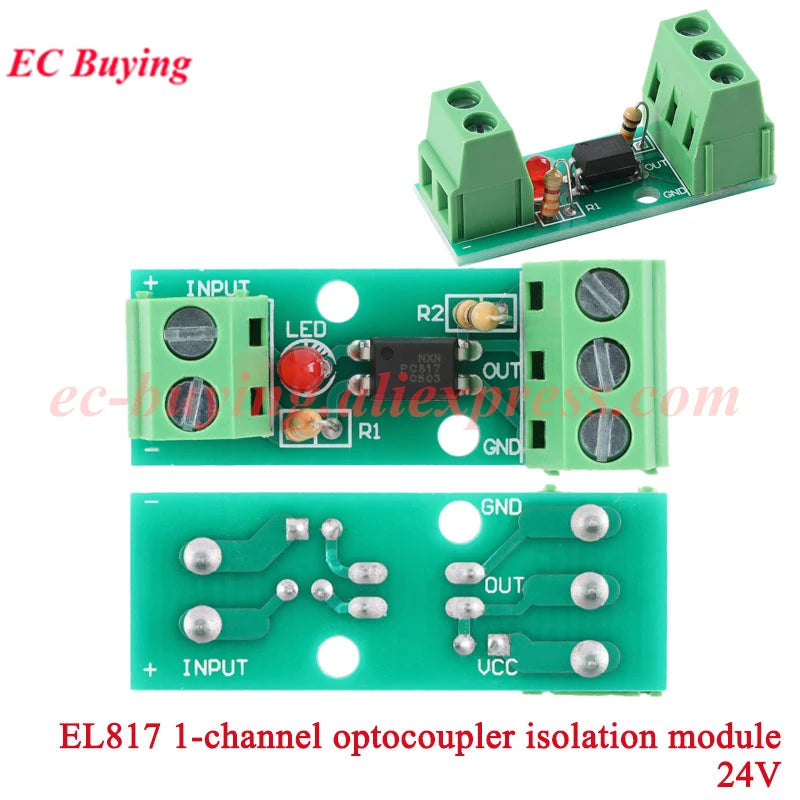 EL817 PC817 1 2 4 8 Way Channel Optocoupler Isolation Module PLC 3V-5V 12V 24V Photoelectric Isolator Optical Coupler Board