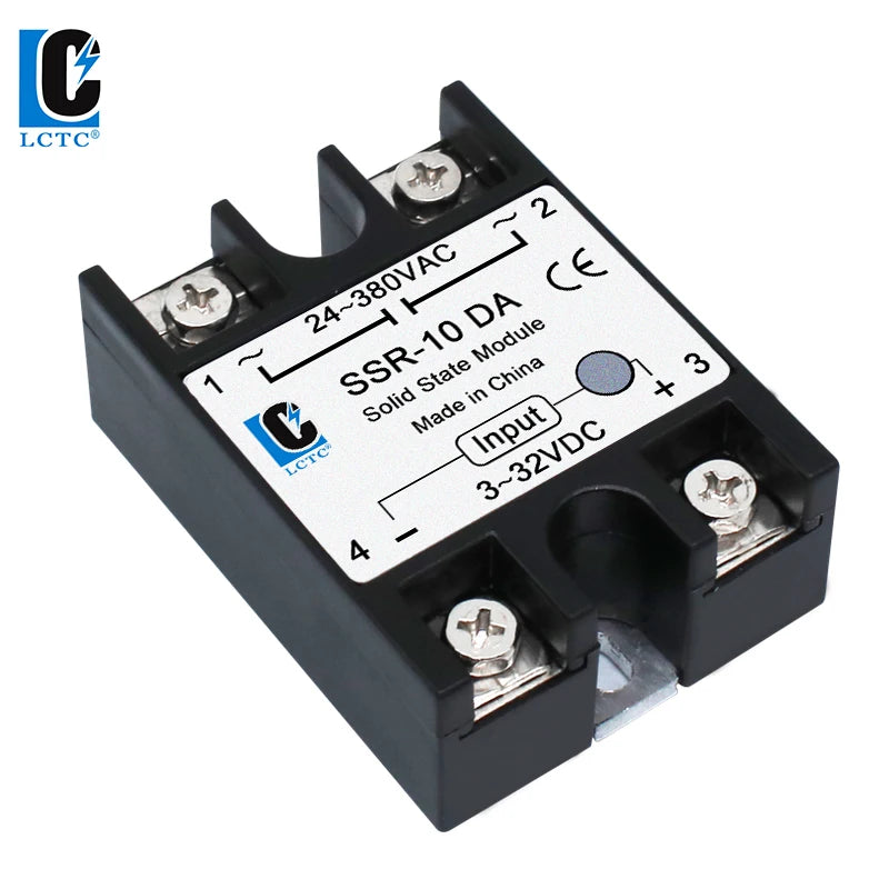 LCTC 1PCS SSR Solid State Relay DC To AC to DC 10A 25A 40A 50A 60A 80A 100A Zero-crossing Relay 3-32VDC