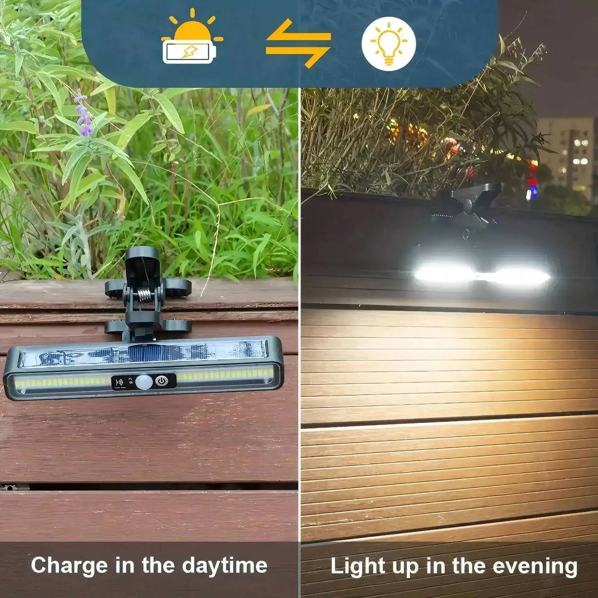 Solar Motion Sensor Lights Outdoor 36LED Clip On Solar Fence Lights Waterproof Security Wall Lights Portable Security Light Yard
