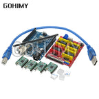 UNO R3 with 30cm USB cable + CNC Shield V3 engraving machine 3D Printe + 4pcs A4988 / DRV8825 driver expansion board for Arduino