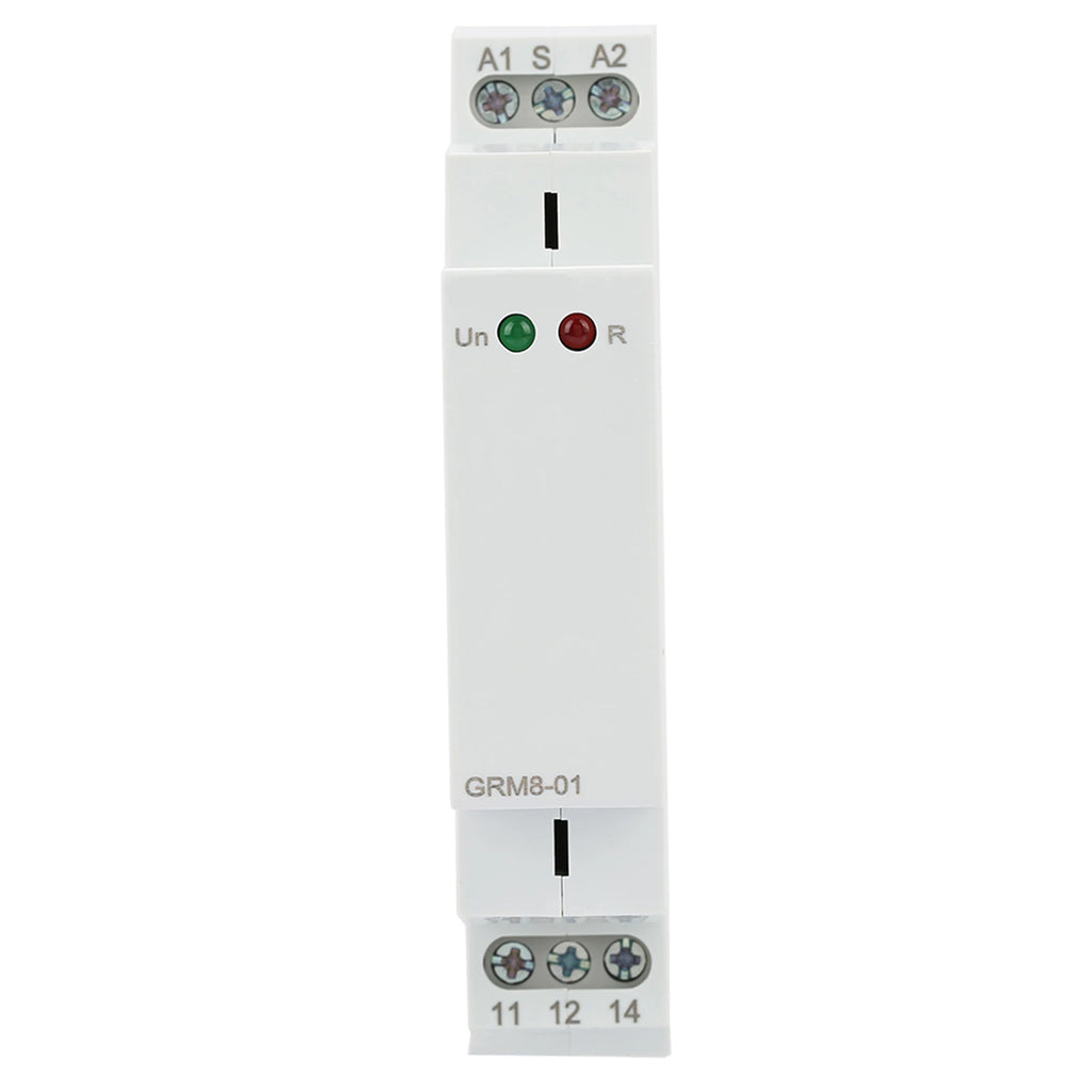 GRM8-01 Electronic Impulse Relay Din Rail Impulse Latching Relay Impulse Memory Relay AC/DC12-240V 35mm DIN Rail Mounting