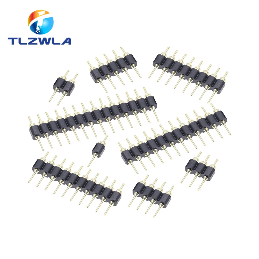 10PCS 2.54MM 1x40P Connector Round Hole Male Head Row Needles 1*2p 3p 4p 5p 6p 7p 8p 9p 10p 12p 20p 40p Gold Plated Single Row