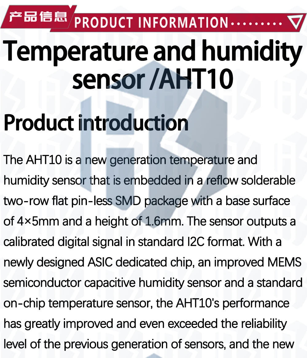 AHT10 I2C Digital Temperature and Humidity Sensor Module High Accuracy Replace DHT11 DHT22 SHT20 for Arduino DIY Projects