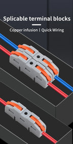 10/20/50pcs Universal Lever Wire Connector Electrical Compact Splicing 1 to 1 Inline Assemblable Terminals Quick Connection