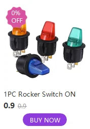 KCD1 10A 12V 220V  Rocker Switch LED Dot Light Car Boat Round ON/OFF SPST Switch