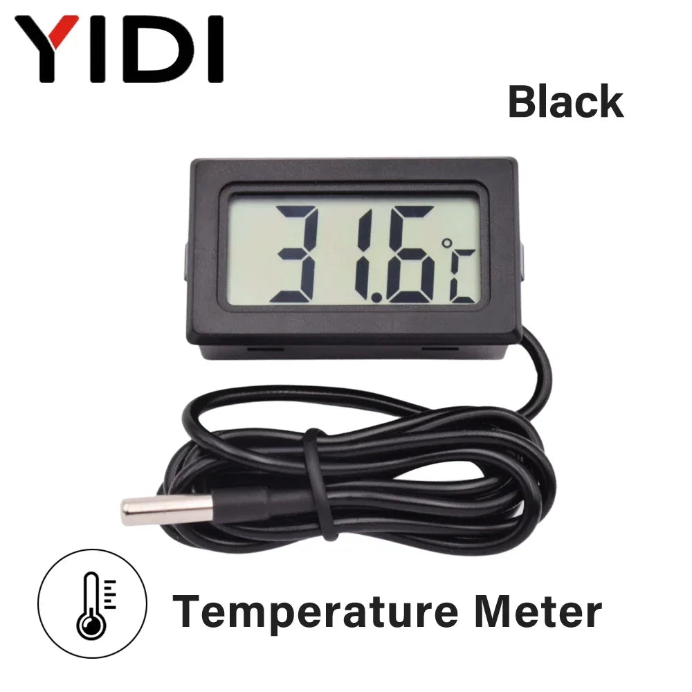 LCD Digital Indoor Outdoor Thermometer Thermo Hygrometer Probe Tester Incubator Aquarium Temperature Humidity Meter Sensor Gauge