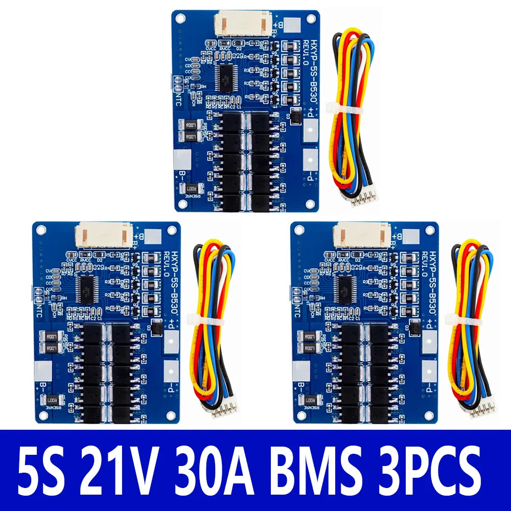 1~5PCS 5S 18V 21V 30A 45A BMS Lithium Battery Charging Protection Board NTC ,Balancing Function, and Temperature Protection