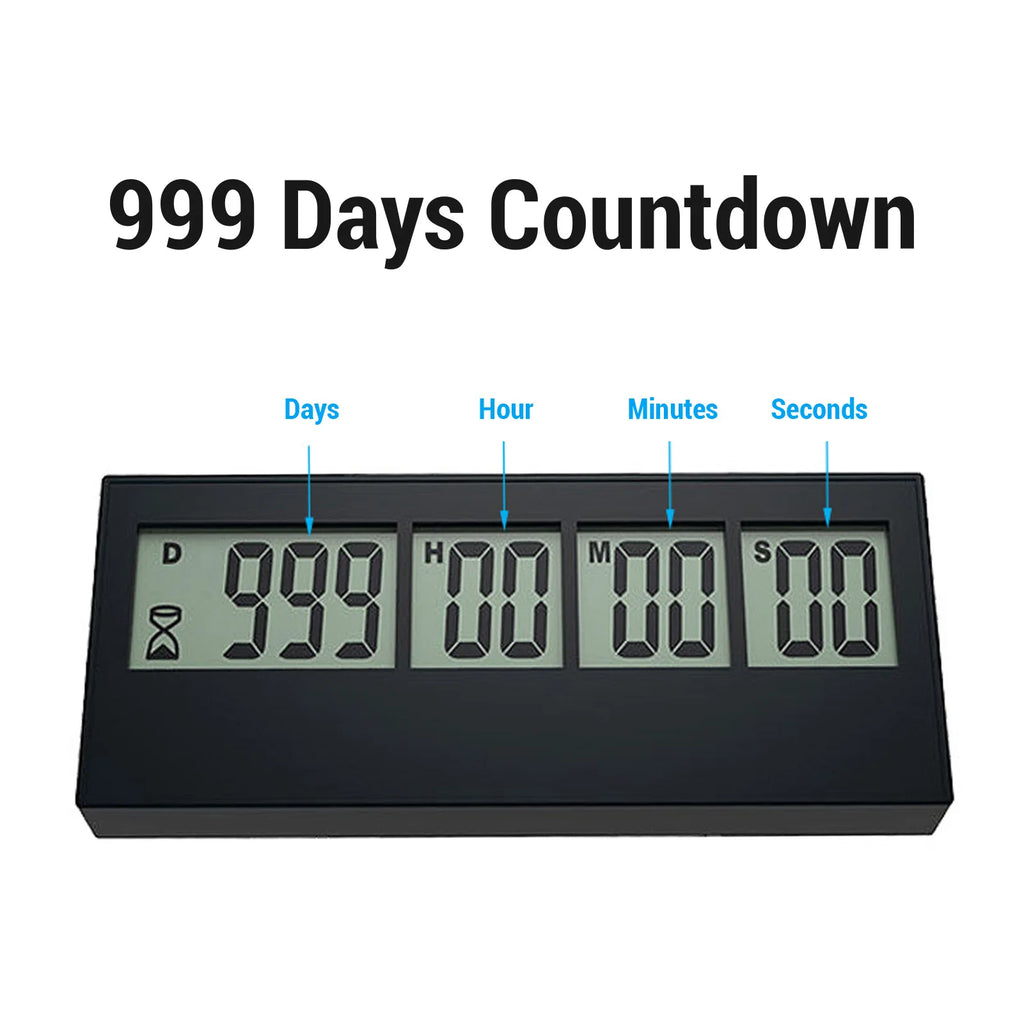 999 Days Digital Countdown Clock Large Screen Stylish Easy To Set Count Down Days Timer for Wedding Holiday Anniversary Test