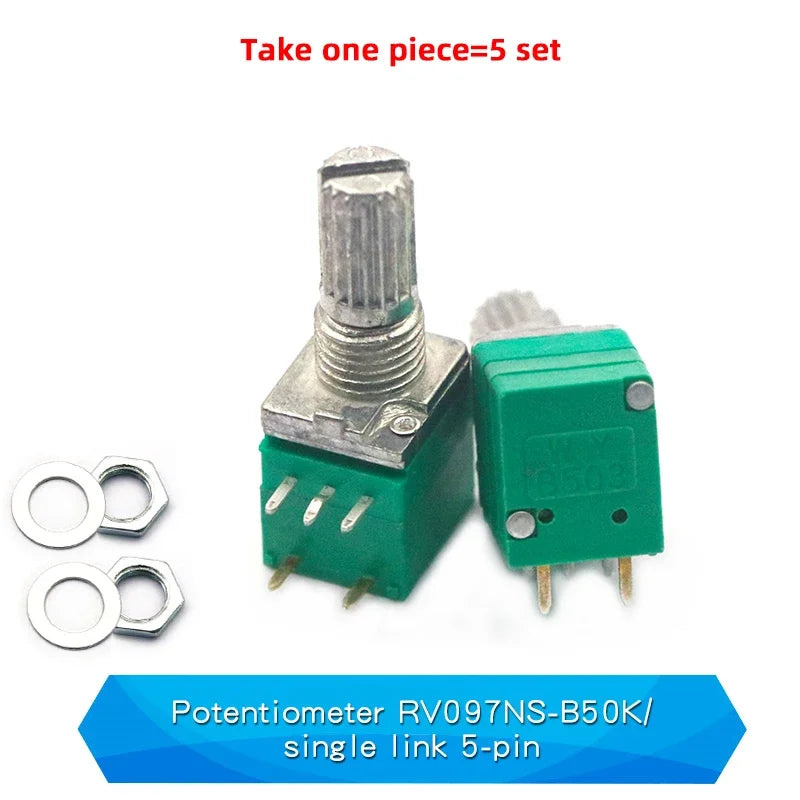 5PCS RK097NS G Single Double Potentiometer B5K/10K/20K/50K/100K Power Discharge Bit Speaker Audio