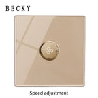 Gold Tempered Glass Wall Switch Panel Led European 16a Socket Retro Toggle Light Switch Eu Uk Standard 2usb Socket 1Gang-4gang