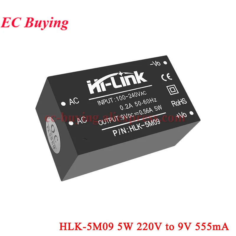1Pc-2Pcs 5W 220V to 5V/3.3V/9V/12V/15V/24V AC DC Mini Power Supply Module Board Hi-Link HLK-5M03 5M05 5M09 5M12 5M15 5M24 5M05B