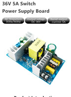 AC 110-220V to DC 36V 5A Switching Power Supply Board 180W Isolated Step Down Power Module 50/60Hz With Aluminum Heat Sink
