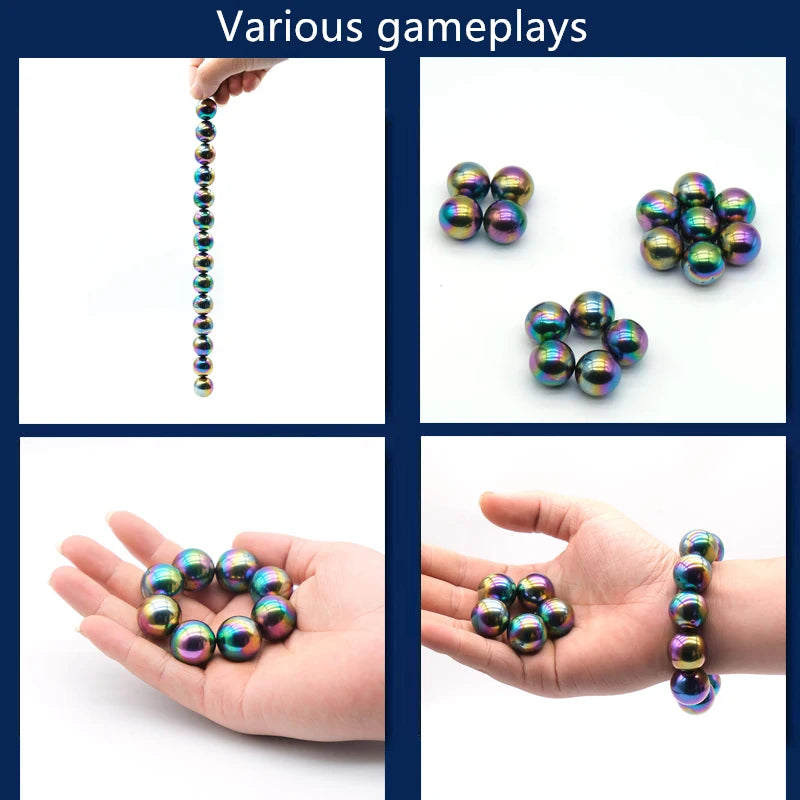 13mm Colorful Round Ferrite Fridge Magnets Therapy Magnetic Bracelet Bead Palm Stone Stress Relief Magnetic Fun DIY Ball Jewelry