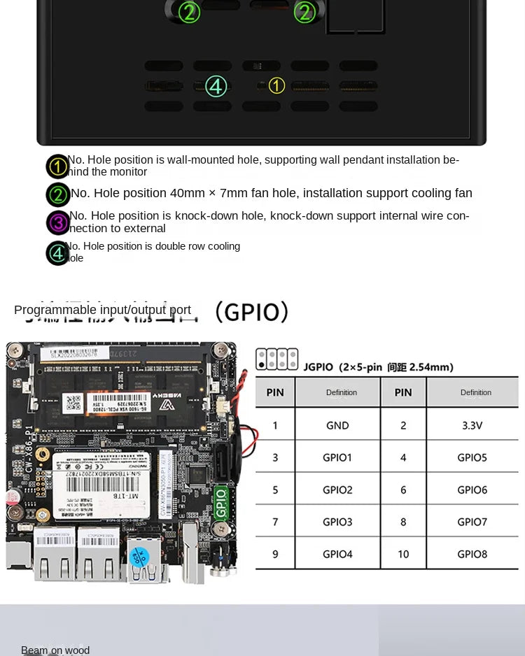 CPU Intel N3700 mini host 6W low power consumption X86-P1 soft routing quad core quad thread