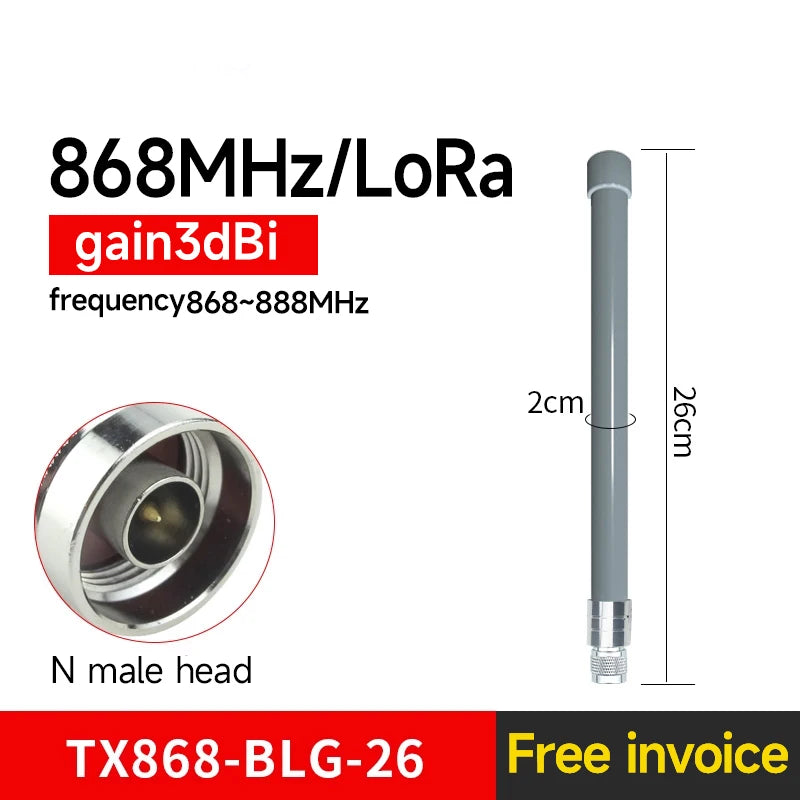 Wifi Lora Outdoor Fiberglass Antenna 868/915MHZ CDEBYTE TX915-BLG-26 N-J Connector 3-6dBi Waterproof for Router Modem Aerial