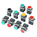 XB4 Button Switch Momentary Self Reset Flat High Head 22mm Power Push Button Switch with Light XB4-BA42 BA31 BA51 10A NC/NO Red