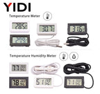 LCD Digital Indoor Outdoor Thermometer Thermo Hygrometer Probe Tester Incubator Aquarium Temperature Humidity Meter Sensor Gauge